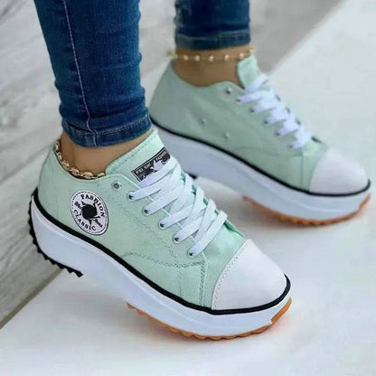 2025 Women's Canvas Sneakers - Casual Lace-Up Comfort Shoes - Buy Center UK
