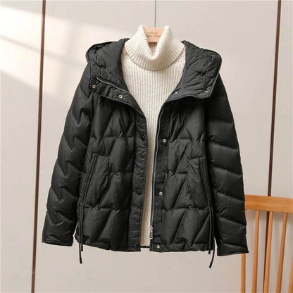 Buy Center Women's Lightweight Down Jacket - Stylish Hooded Puffer Coat - Buy Center UK