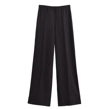 Elegant Women's Two-Piece Set - High Waist Wide Leg Trousers - Buy Center UK