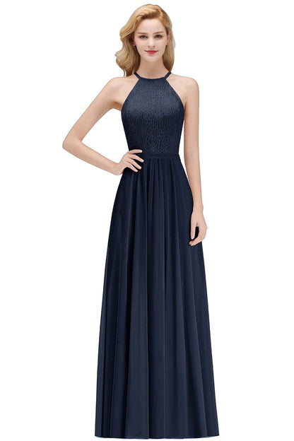 Buy Center Chiffon A-line Bridesmaid Dress - Sexy Halter Neckline - Buy Center UK
