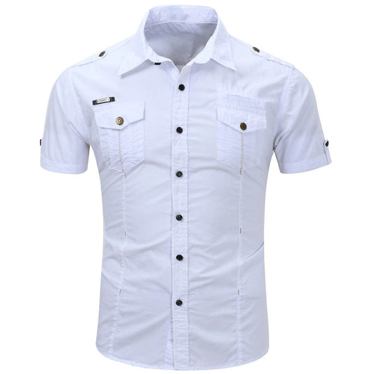Buy Center Men's 2023 Safari Shirt - 100% Cotton, Short Sleeve Style - Buy Center UK