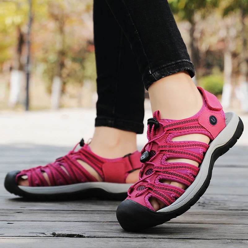 SENLONGBAO Women's Summer Leather Sandals - Comfortable Gladiator Design - Buy Center UK