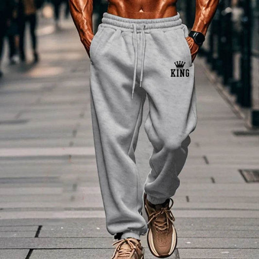 Buy Center Men's Casual Sports Pants - Elastic Waist Jogger Grey - Buy Center UK