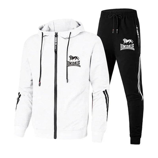 Buy Center Men's Tracksuit Set - Zipper Hoodie & Slim Sweatpants - Buy Center UK