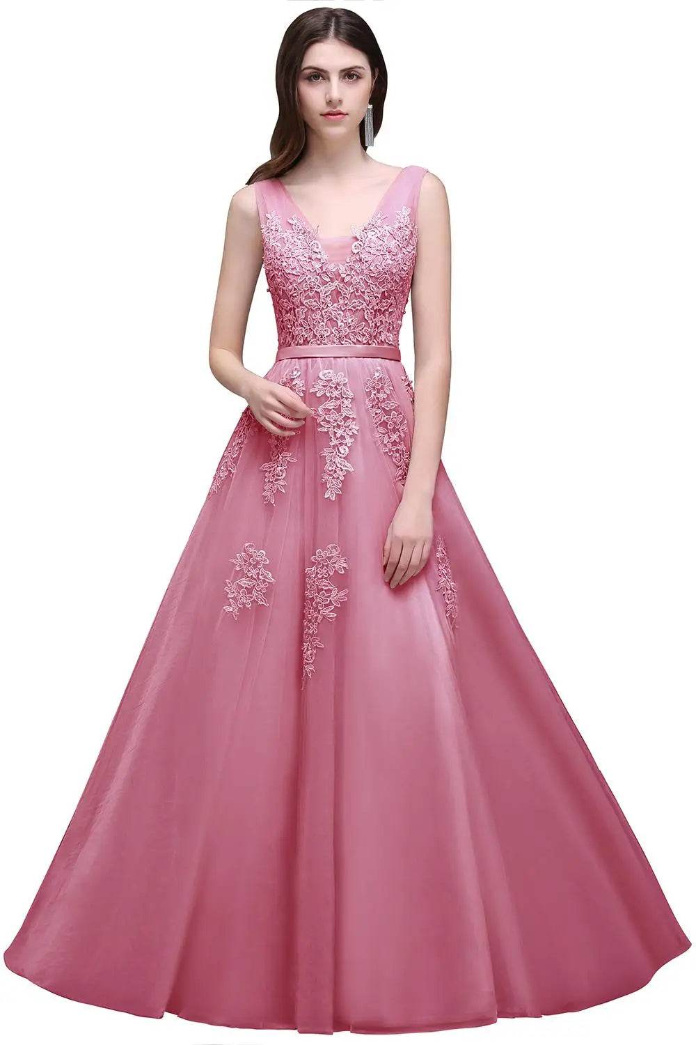 Buy Center Appliques Beading Evening Dress - Elegant Tulle Prom Dress - Buy Center UK