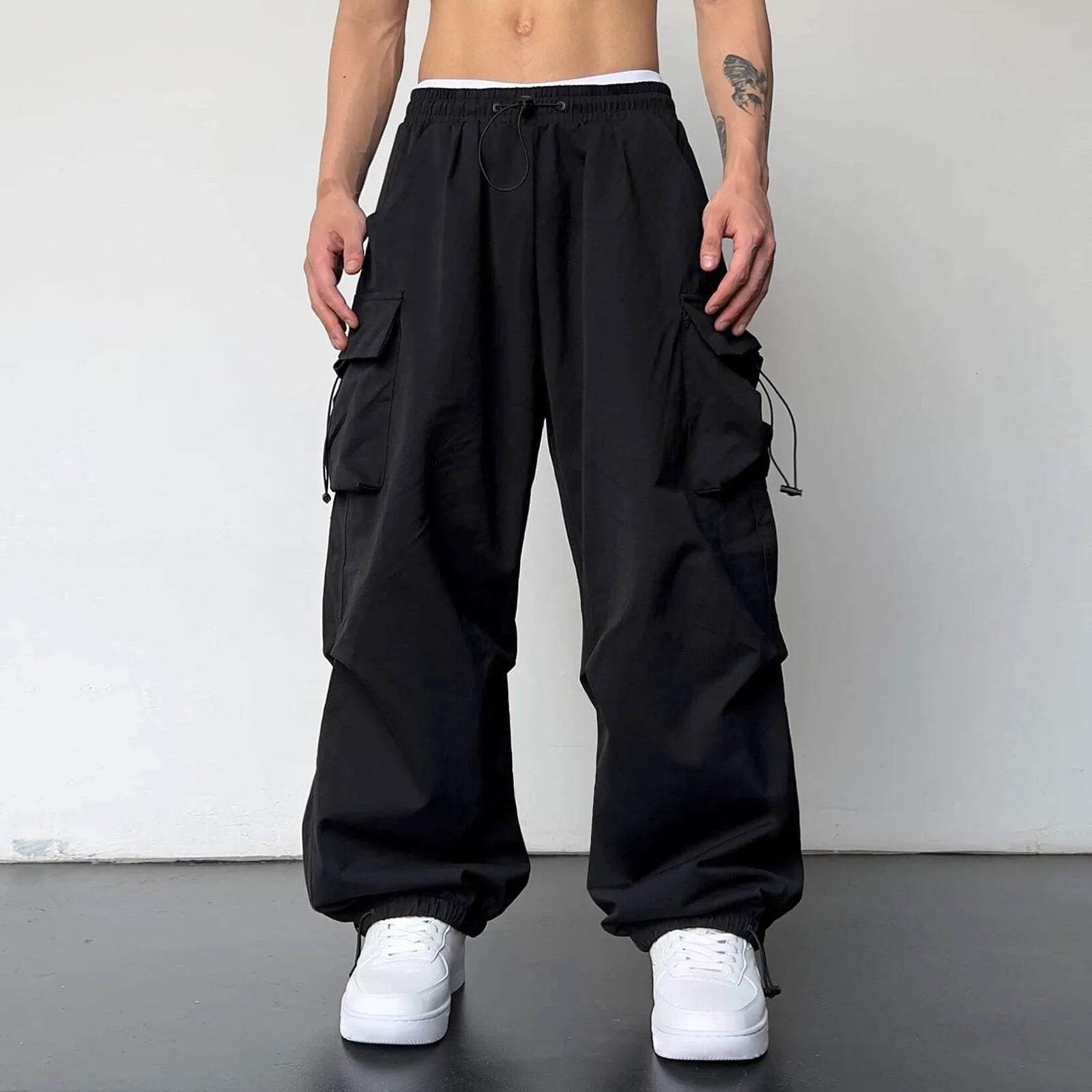 Men's Casual Mid Waist Sports Pants - Multi Pocket & Breathable Fit - Buy Center UK