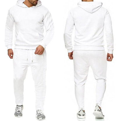 Buy Center Men's Solid Color Tracksuit - High-Quality Hoodie & Jogger - Buy Center UK