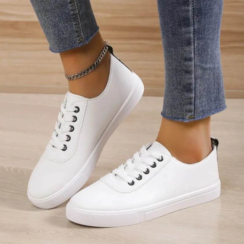 Buy Center Off White Sneakers for Women - Stylish Lace-Up Comfort - Buy Center UK