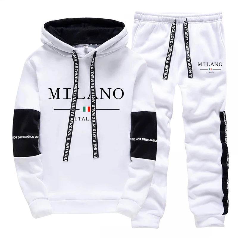 Buy Center Men's Sportswear Hooded Jogging Suit - Italia Milan Print - Buy Center UK