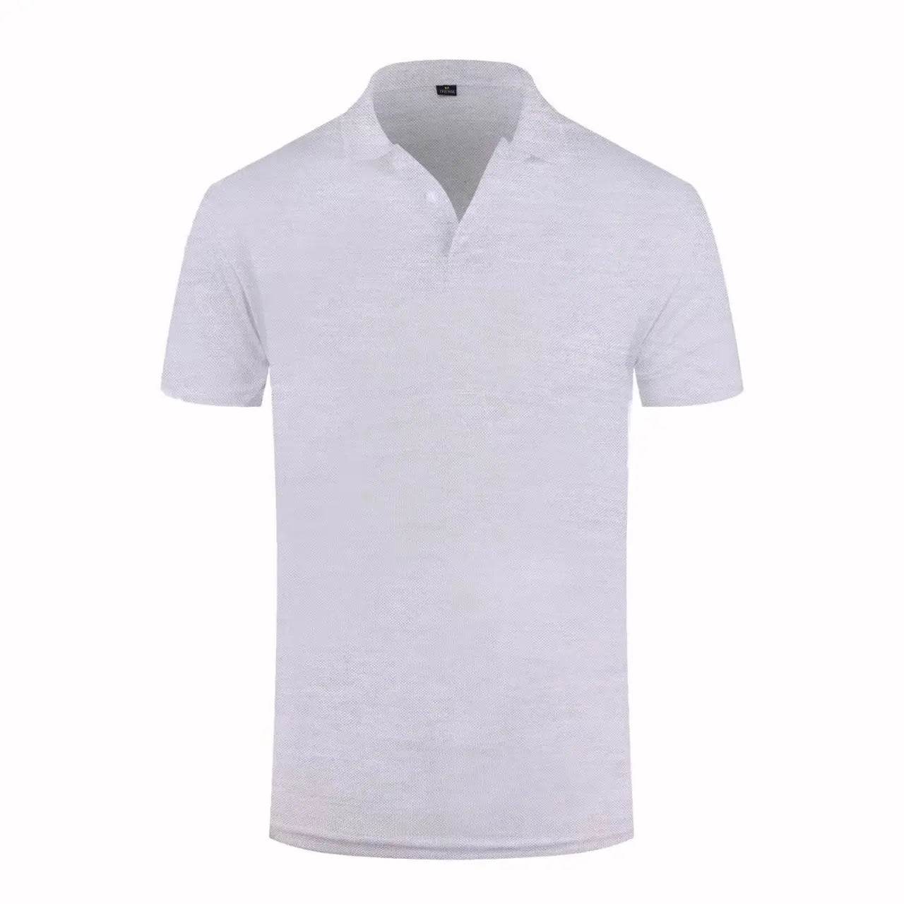 2024 Solid Color Polo Shirt for Men - Short Sleeve Casual Style - Buy Center UK