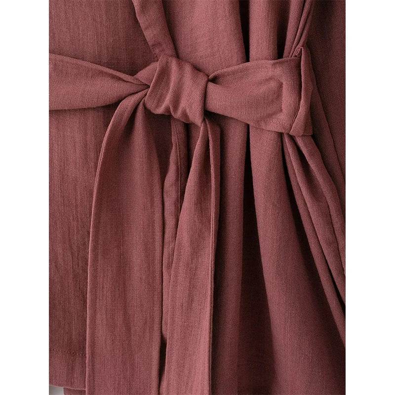 RAFZNB Women's Mid Waist Pants Set - Kimono Coat & Flare Trousers - Buy Center UK