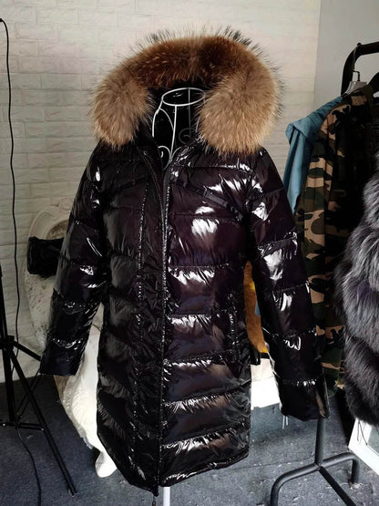 Maomaokong Women’s Winter Jacket - Real Fur Collar, Duck Down Lining - Buy Center UK