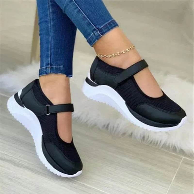 Buy Center Women's Thick Sole Knitted Sneakers - Casual Comfort & Style - Buy Center UK