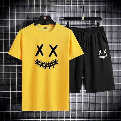 Buy Center Men's Summer Sports Suit - Slim Fit T-Shirt & Shorts Set - Buy Center UK
