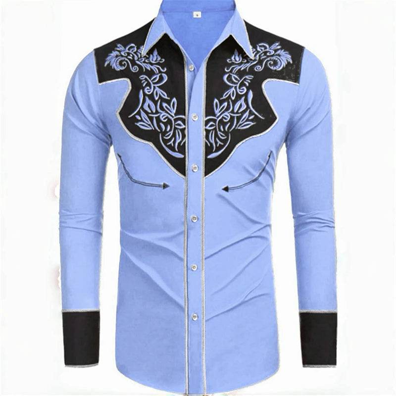 Buy Center Men's Long-Sleeved Denim Shirt - 20 Colors Available - Buy Center UK