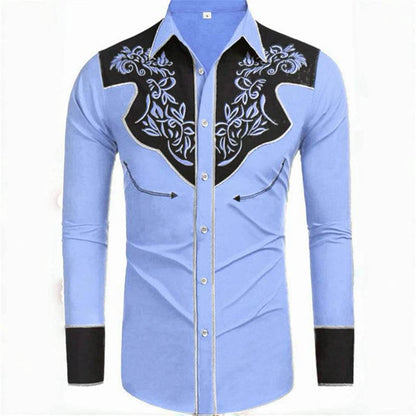 Buy Center Men's Long-Sleeved Denim Shirt - 20 Colors Available - Buy Center UK