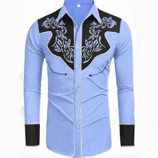 Buy Center Men's Long-Sleeved Denim Shirt - 20 Colors Available - Buy Center UK