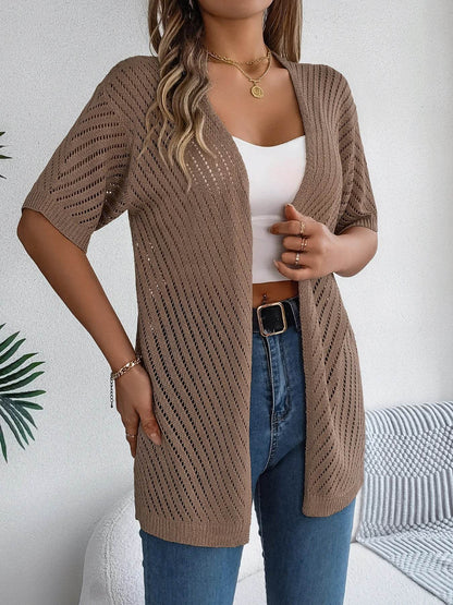 Buy Center Spring Summer Knitted Cardigan - Casual Hollow Out Fit - Buy Center UK