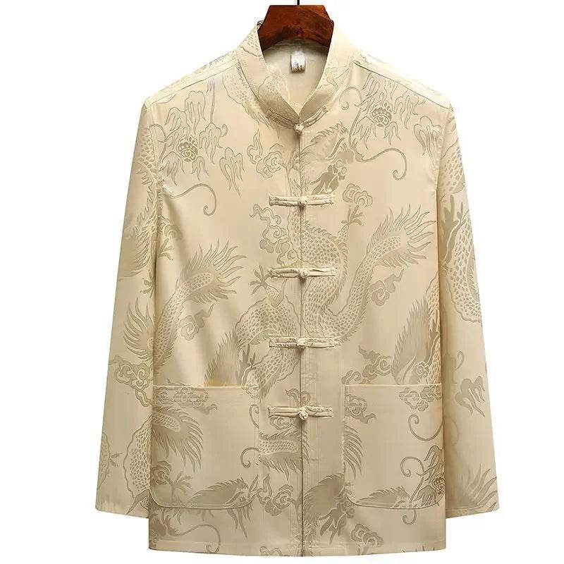 Buy Center Casual Ice Silk Tang Suit - Plus Size, Loose Fit for Men - Buy Center UK