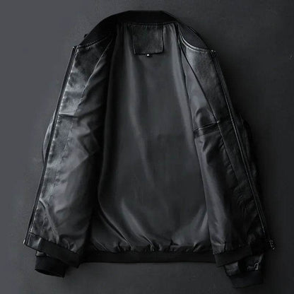 Buy Center Men's Black Biker PU Leather Jacket - Trendy Slim Fit - Buy Center UK