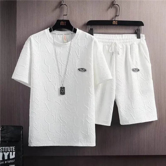 Buy Center Men's Summer Casual Suit - Stylish Korean T-Shirt & Shorts - Buy Center UK