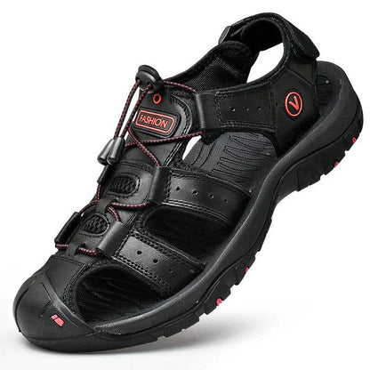 Buy Center Men's Genuine Leather Sandals - Casual Outdoor Shoes - Buy Center UK