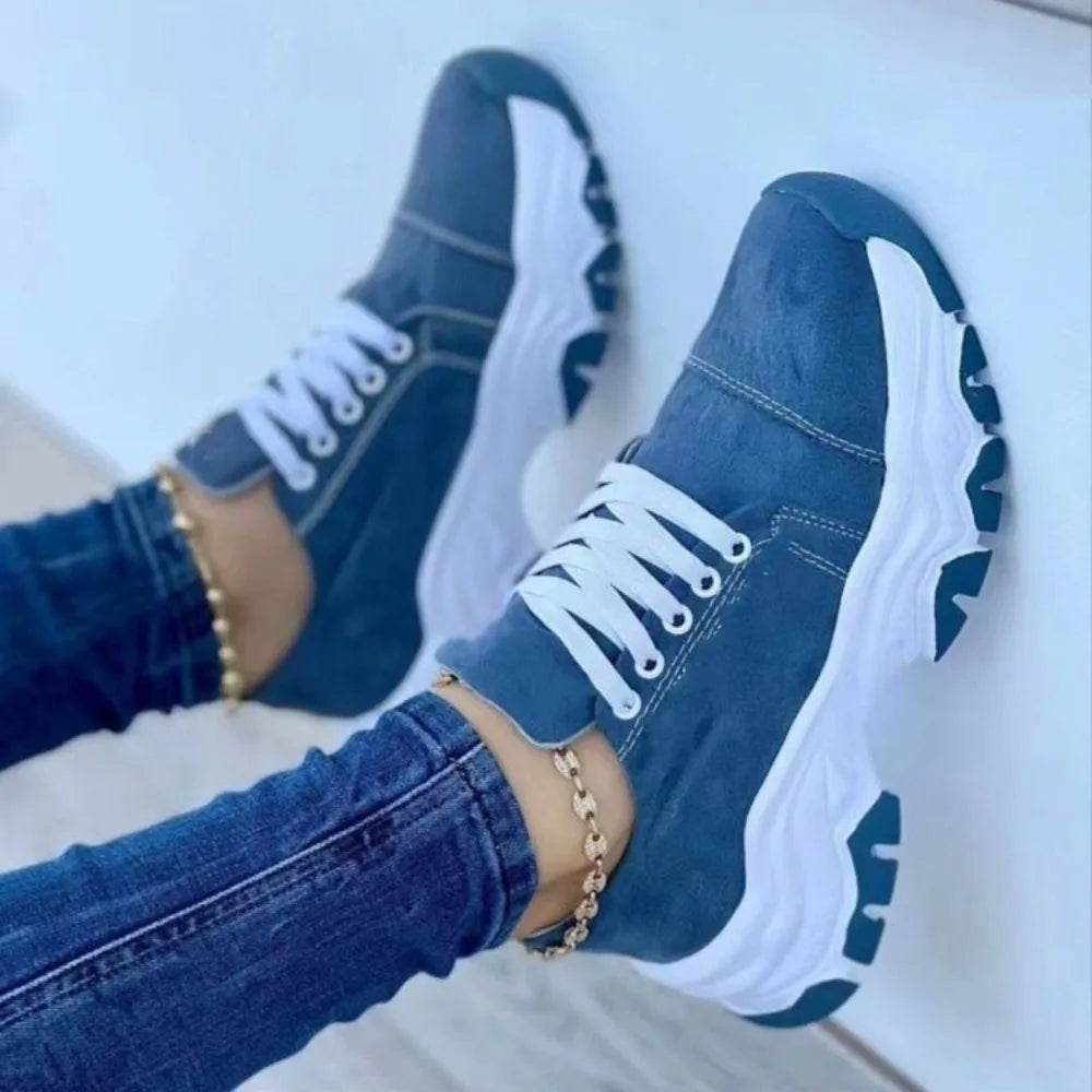 Buy Center Women’s Sneakers 2023 - Trendy Canvas Lace-Up Shoes - Buy Center UK