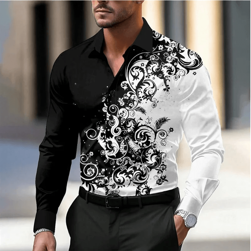 Buy Center Floral Business Casual Shirt - Soft Fabric in 11 Colors - Buy Center UK