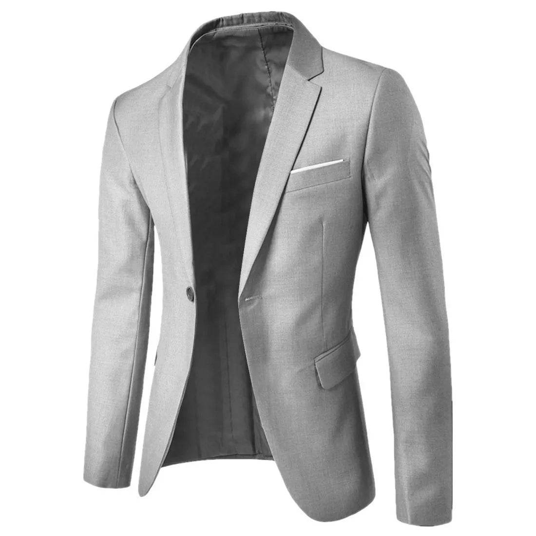 Buy Center Men's Casual Slim Fit Blazer - Korean Style, Spring Fashion - Buy Center UK