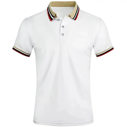Buy Center Men’s Summer Polo Shirt - Breathable Cotton, Stylish Stripe - Buy Center UK