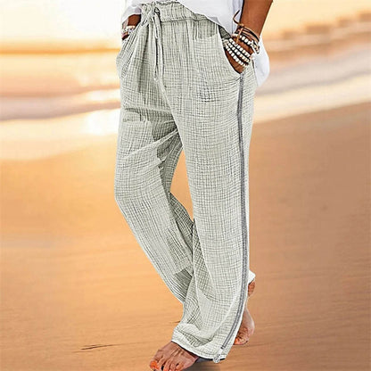 Spring Autumn Men's Wide Leg Pants - Casual Zipper Pockets, Elastic Waist - Buy Center UK