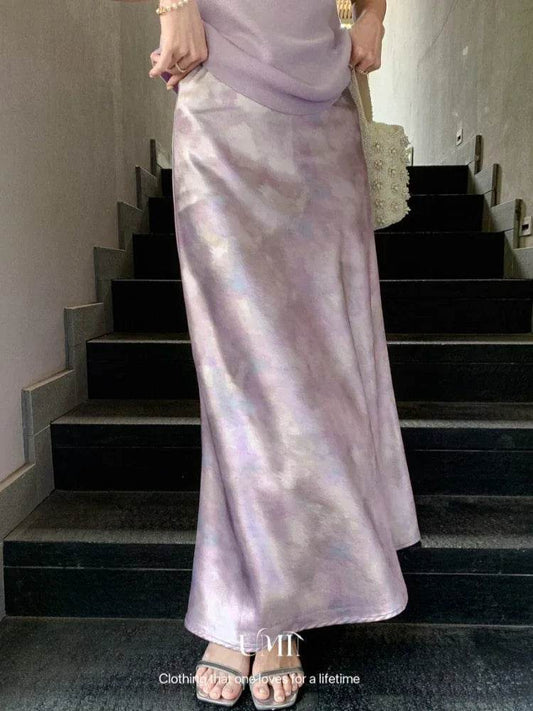 Buy Center High Waisted Fishtail Skirt - Elegant Silk Satin Design - Buy Center UK