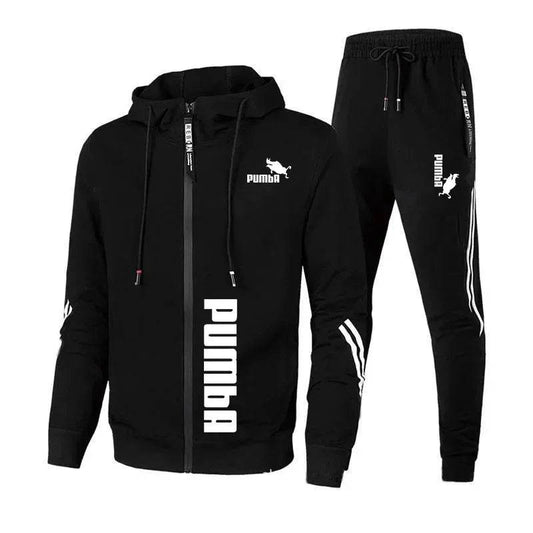 Buy Center 2024 Men's Tracksuit - Zipper Hooded Jacket & Slim Pants - Buy Center UK