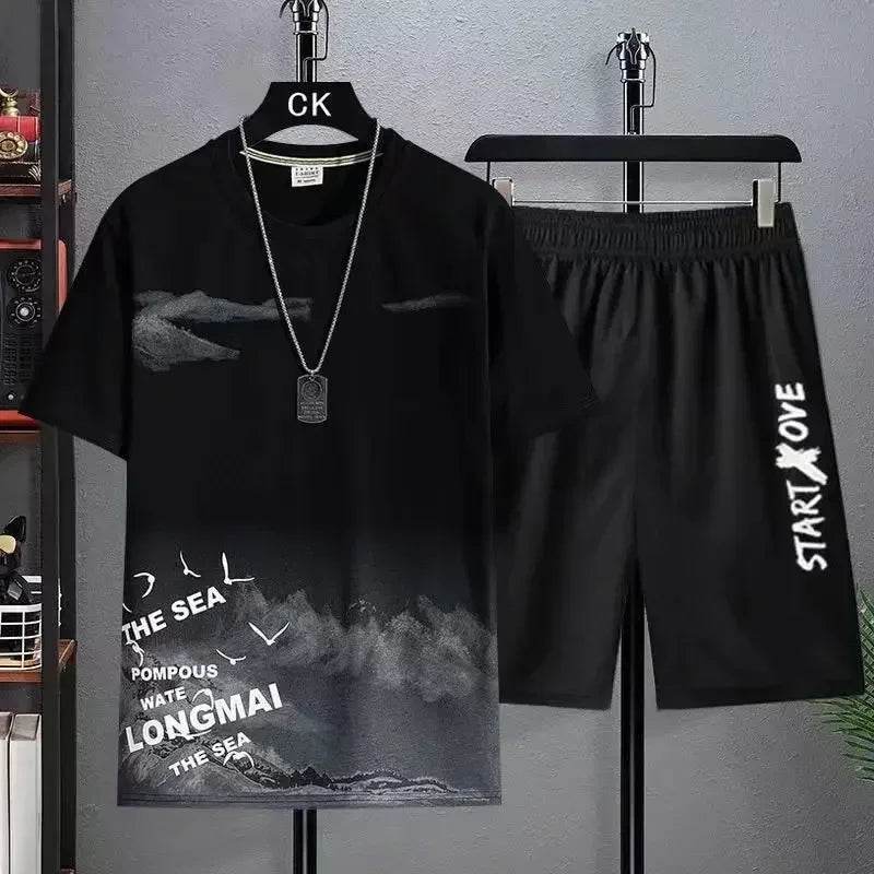 Youth Quick-Drying Shorts Set - Stylish Summer Tracksuit for Men - Buy Center UK