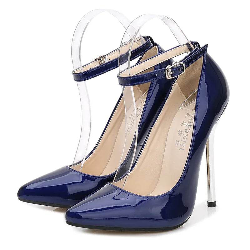 Buy Center Women's 13cm High Heels - Sexy Ankle Strap Pointed Toe - Buy Center UK