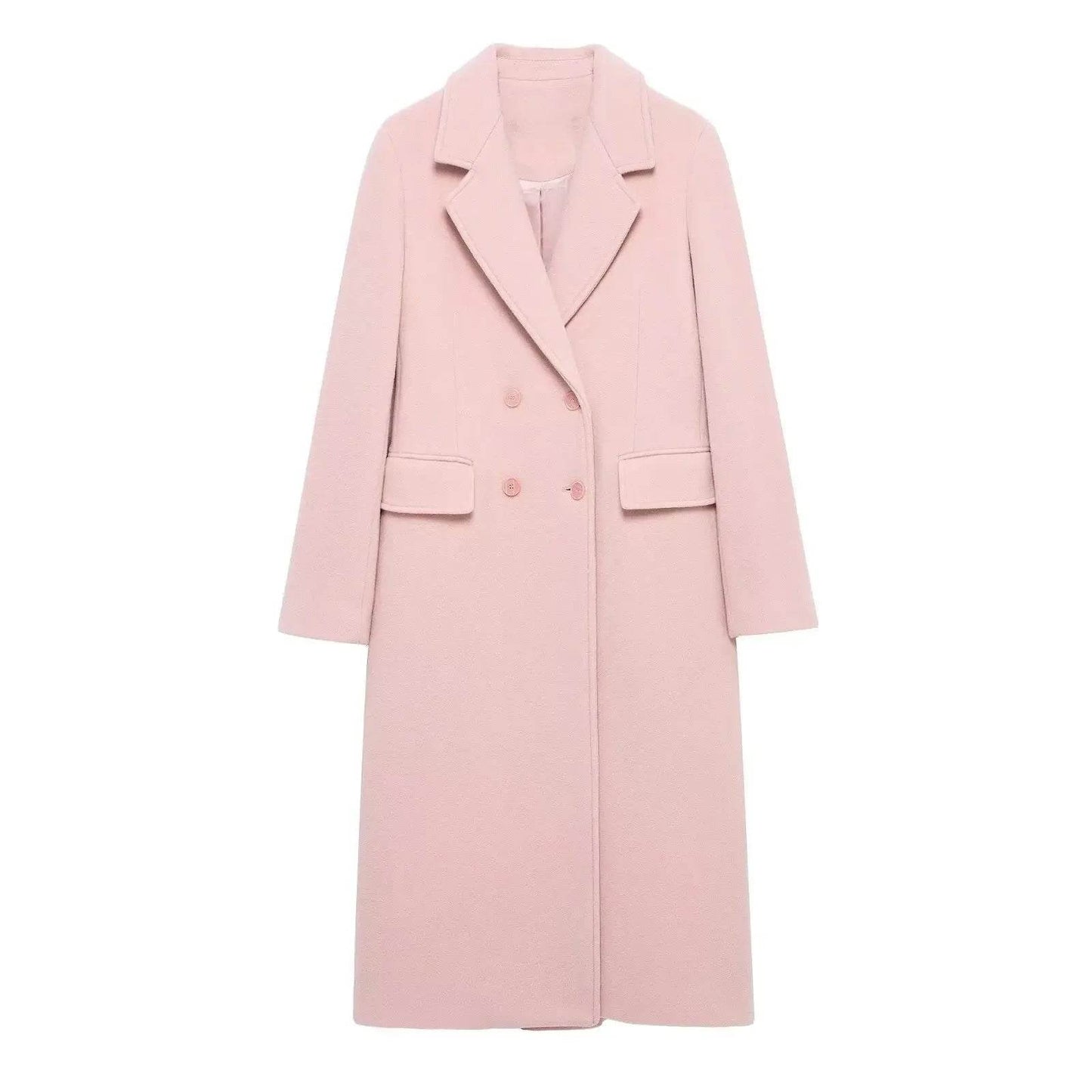 Buy Center Women's Long Double-Breasted Coat - Windproof & Chic - Buy Center UK