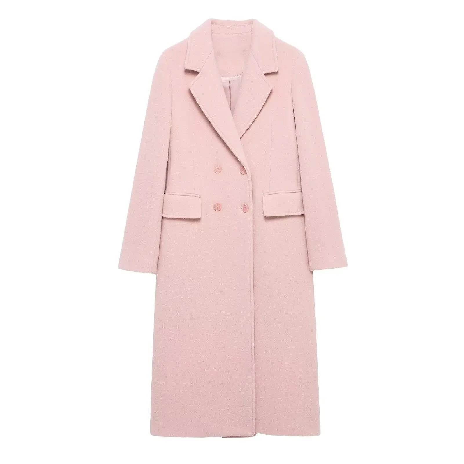 Buy Center Women's Long Double-Breasted Coat - Windproof & Chic - Buy Center UK
