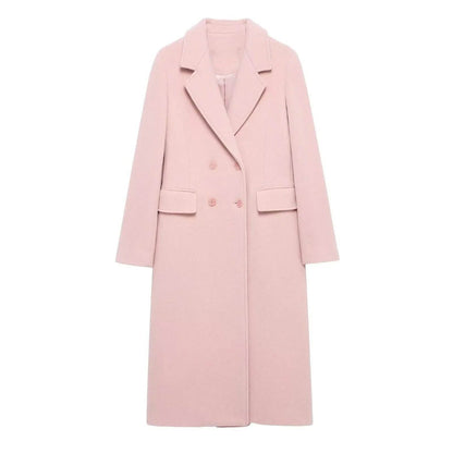 Buy Center Women's Long Double-Breasted Coat - Windproof & Chic - Buy Center UK