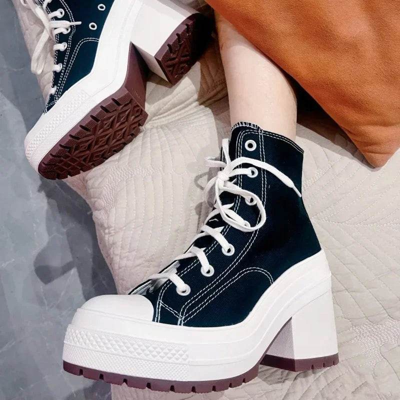 Buy Center Women Platform Sneakers - High Top Style, Plus Size 36-42 - Buy Center UK