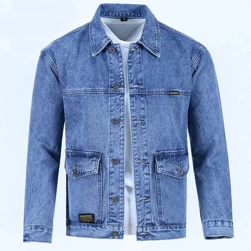 Buy Center Men's Denim Jacket - Vintage Loose Fit Gray Style - Buy Center UK