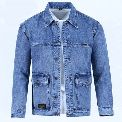 Buy Center Men's Denim Jacket - Vintage Loose Fit Gray Style - Buy Center UK