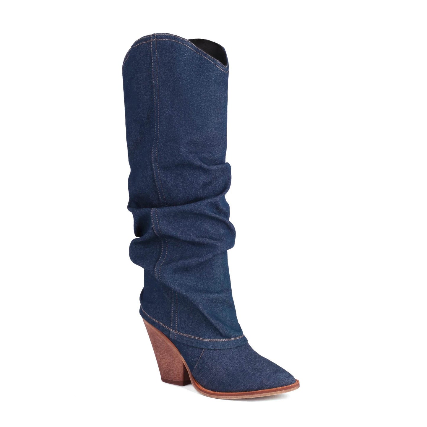 Buy Center Denim Knee High Boots - Super High Spike Heel Fashion - Buy Center UK
