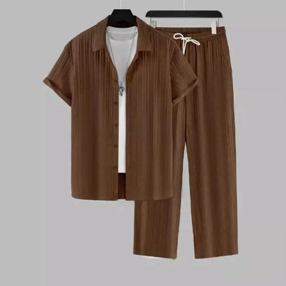 Buy Center 2024 Striped Short Sleeve Shirt - Trendy Button-Up Style - Buy Center UK