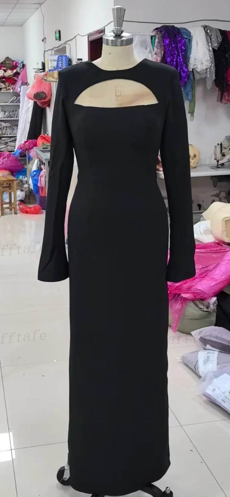 Customized Mermaid Black Prom Dress - Elegant Long Sleeves for Women - Buy Center UK