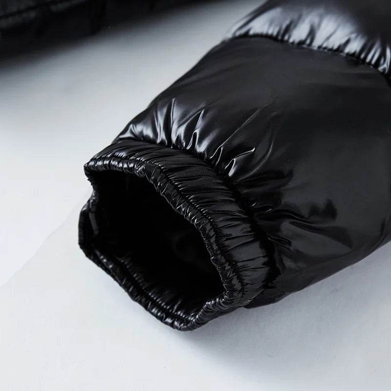 Buy Center Glossy Down Jacket for Men - Thickened, Hooded, Warm - Buy Center UK