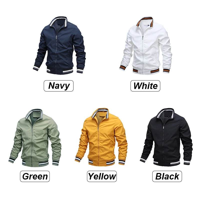 Windbreak Men's Bomber Jacket - Casual Zipper Coat for Outdoor Sports - Buy Center UK
