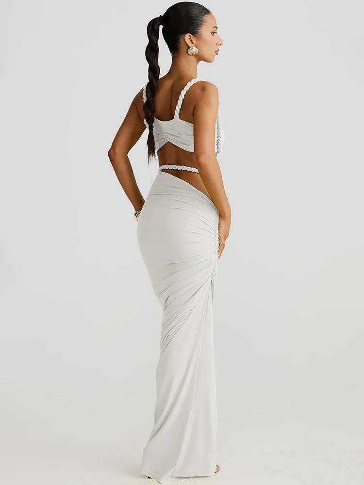 Weird Puss Square Collar 2 Piece Set - Chic Summer Bra & Skirt - Buy Center UK