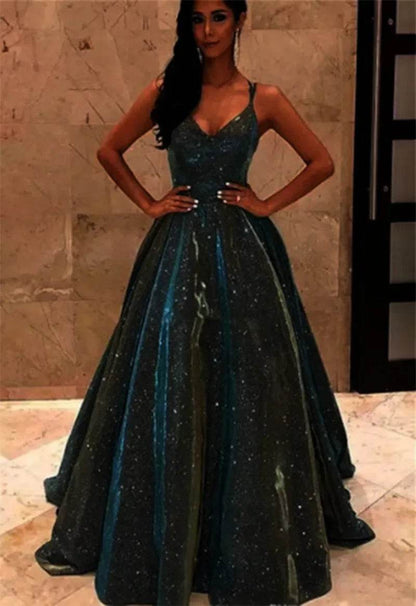 Buy Center Elegant Long Sleeveless Dress - Glowing Strap Design - Buy Center UK