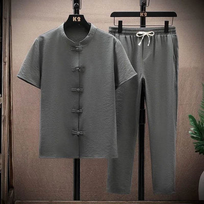 Buy Center Men's Summer Cotton Linen Suit - Breathable, Loose Fit - Buy Center UK