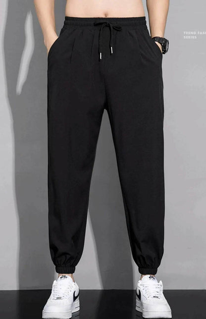 Buy Center Ice Silk Pants for Men - Quick Dry, Loose Ankle Design - Buy Center UK